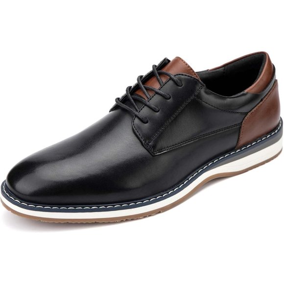 Men\'s Black Oxfords Casual Dress Leather Lace Up for Men Business Oxford Shoes main image 4